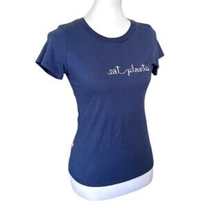 Eat Plants Embroidered Pima Cotton T-Shirt XS